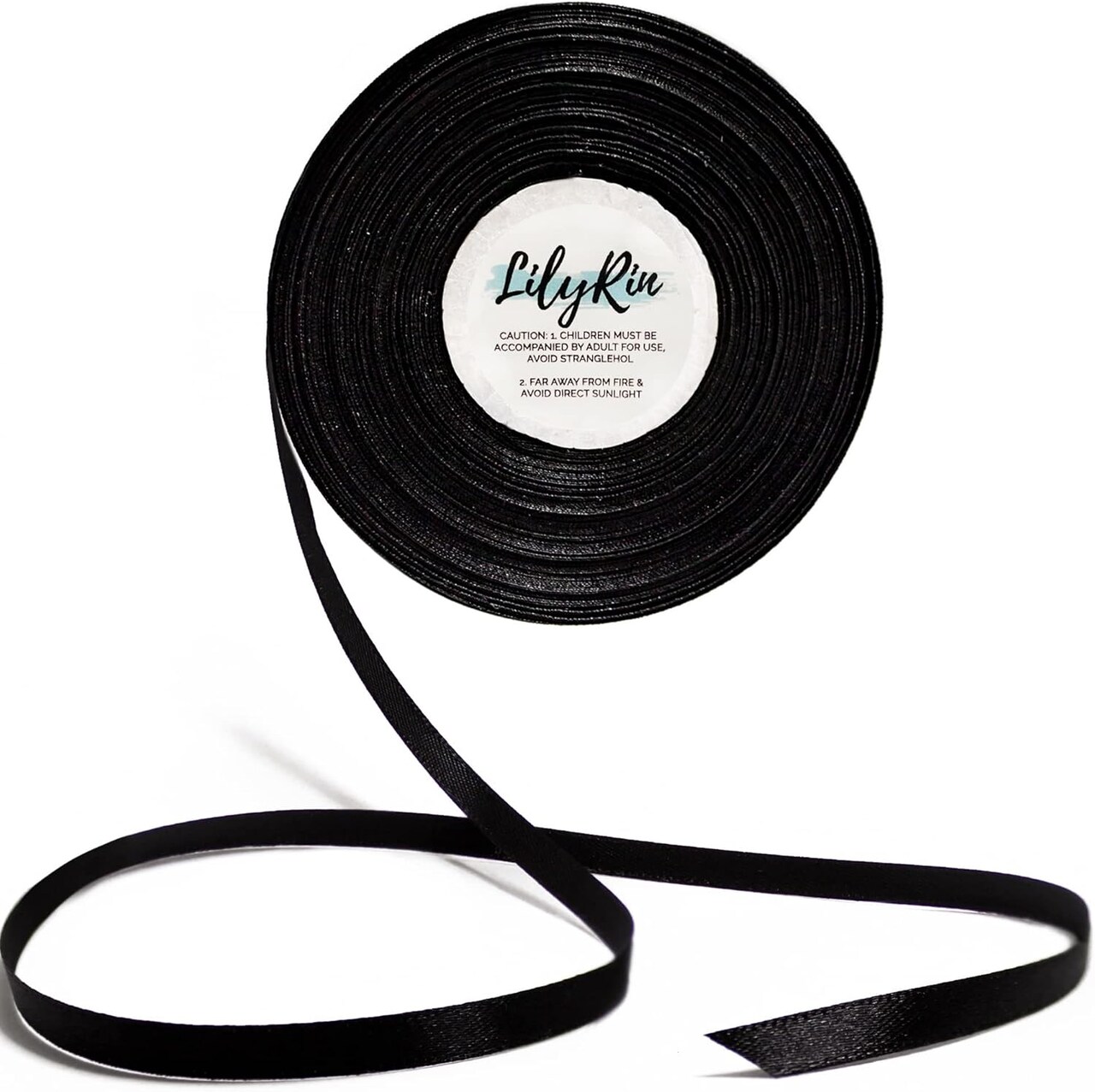 Black Ribbon 1/4 Inches 36 Yards Satin Roll Perfect for Scrapbooking